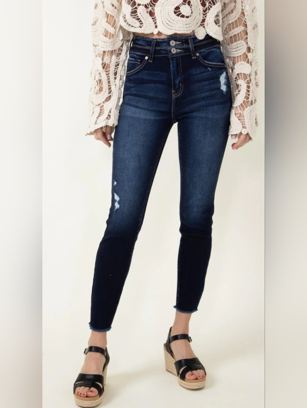 KanCan Danica High-Rise Dark Wash Ankle Skinny Jeans Womens Size 9/28